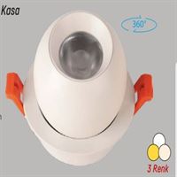 220 V 12W SMD LED SPOT MAT BEYAZ+BEYAZ KASA 3 FONK 1